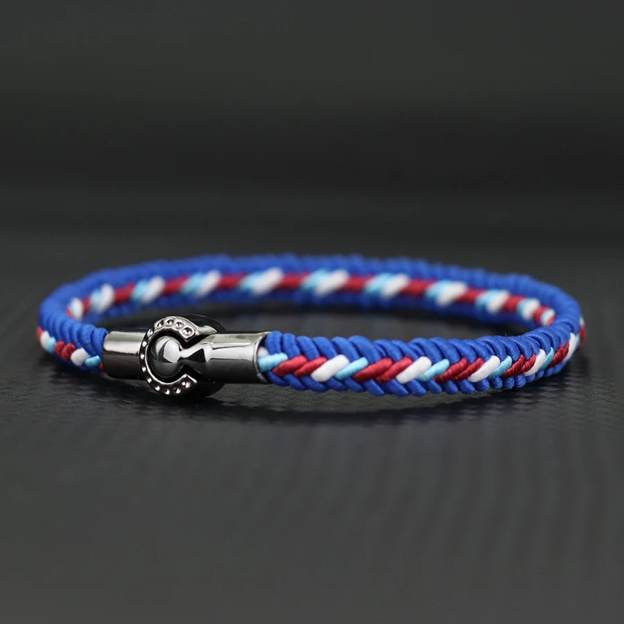 Noter Germany Flag Braided Bracelet For Men Handmade Woven Rope Wristband Grade A Fabric National Color Bangle Football Fan Gift