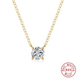 Mini 5mm/4mm D Moissanite Real 925 Sterling Silver  Pendant Necklace  Clavicle.