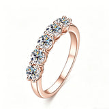 925 Sterling Silver Half Eternity Ring Round Cut D VVS1 Multi Color Moissanite Stackable Fine Jewellery.