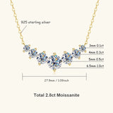 Moissanite Necklace D VVS1, D Color Sparkling Lab Diamond Luxury Necklaces 925 Sterling Silver with Certified.