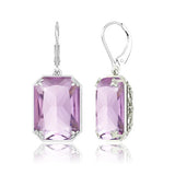 925 Sterling Sliver Earrings Vintage Ruby Gemstone  Lever Back Drop Earring Handmade Jewellery Designers.