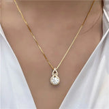 Real 925 Sterling Silver D Color Moissanite Infinity  Necklace Luxury Gourd Shape Jewelry.