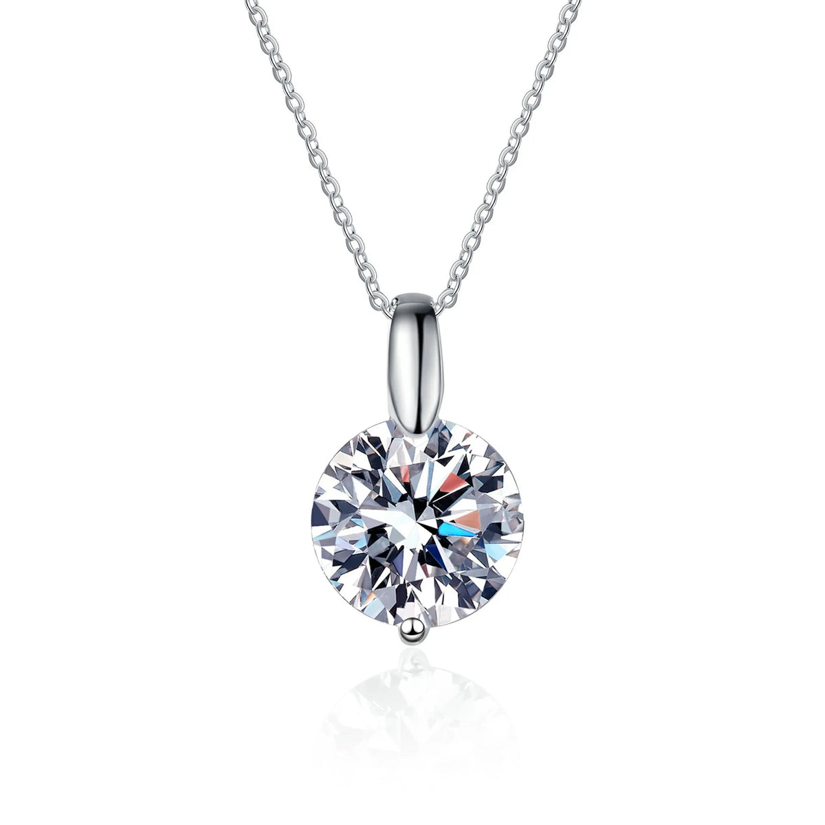2CT 1CT D Color Real Moissanite Pendant Necklace S925 Silver Chain 14K Yellow Plated Necklaces Jewellery.