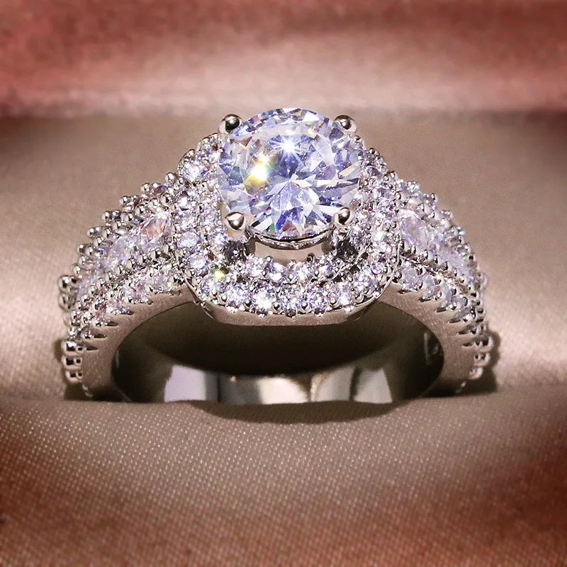 Women's 925 Sterling Silver Ring with Cubic Zirconia Jewelry Gift.