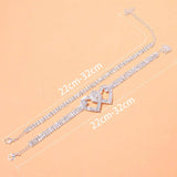 Dazzling Cubic Zirconia Chain Anklet Fashion, Silver Color Ankle Bracelet Foot Jewellery.