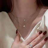 Mini 5mm/4mm D Moissanite Real 925 Sterling Silver  Pendant Necklace  Clavicle.