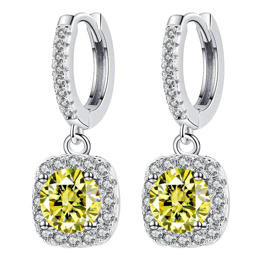 100% Moissanite Drop Earrings with Certificate Passed Diamond Test Earrings S925 Silver.