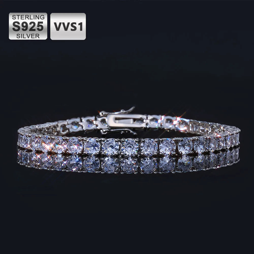 ICEBLING 5mm Moissanite Tennis Bracelet 925 Silver D Colour VVS1