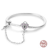 Bracelet Silver 925 Original Star Moon Sun Four Leaf Clover Green Zircon Bracelets Jewellery.