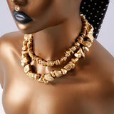 Double Layered Necklace Unique Jewelry Design Collarbone Chain Accessory.