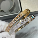 Classic circular bracelet, set with diamonds, luxurious and elegant