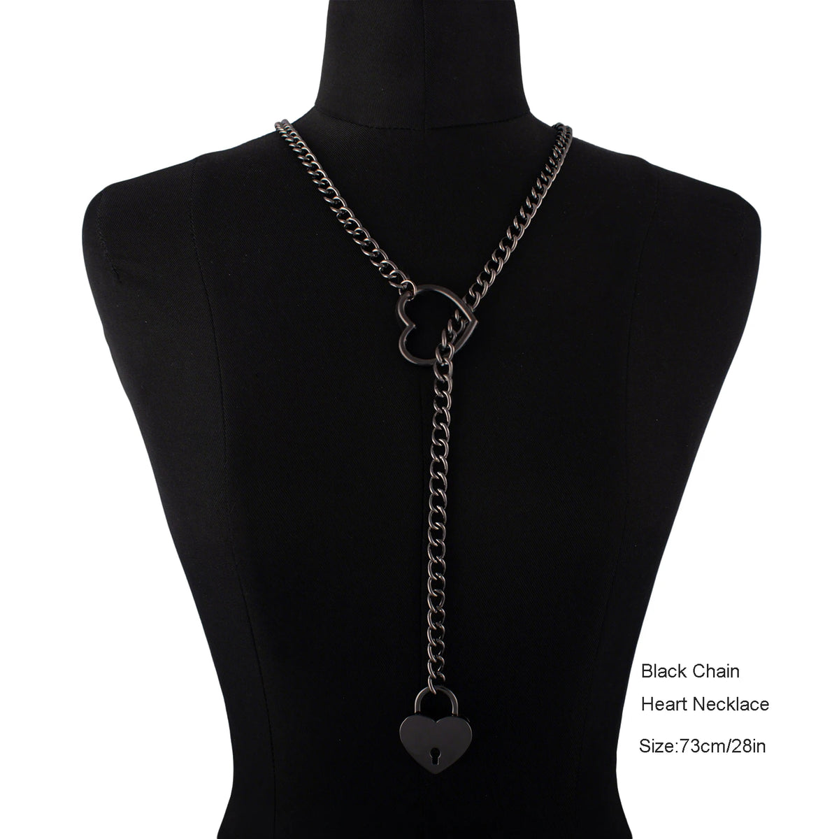 Heart Lock Slip Chain Necklace Love Chains Padlock Necklace.