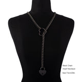 Heart Lock Slip Chain Necklace Love Chains Padlock Necklace.