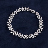 Luxury Geometric Water Drop Zirconia Bracelets for Elegant Women Full Crystal Charm Bracelet Jewellery.