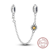 Safety Chain Fit Original 925 Sterling Silver Beads Moon Star Butterfly Heart shaped Jewellery Gift.