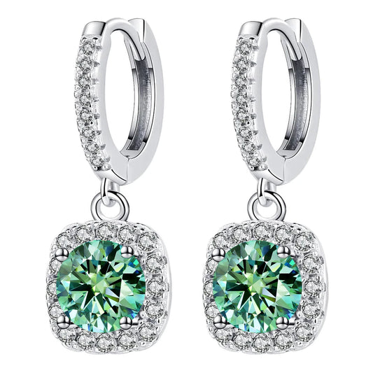 100% Moissanite Drop Earrings with Certificate Passed Diamond Test Earrings S925 Silver.