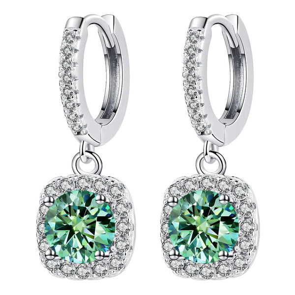 100% Moissanite Drop Earrings with Certificate Passed Diamond Test Earrings S925 Silver. Alternate View