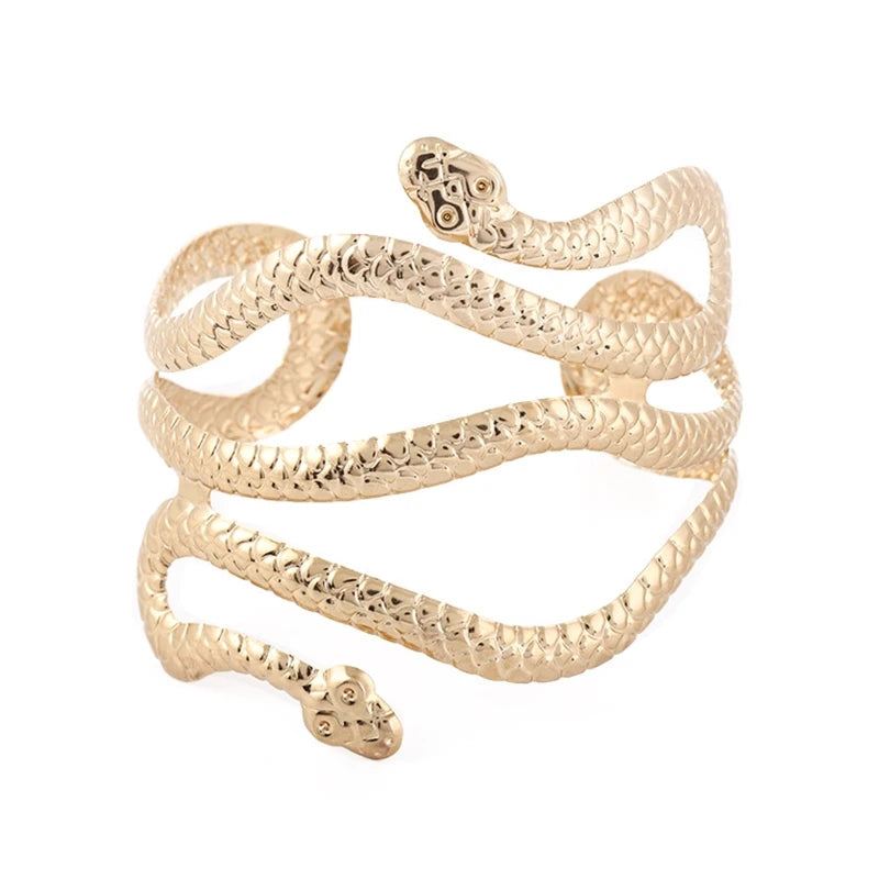 Upper Arm Bracelet Metal Coil Swirl Spiral Shape Armband Cuff Fashion Simple Arm Bangle Armlet Adjustable for Women Girl