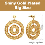 Bicyclic Ring Hollowed Out Drop Earrings For Women Brass Gold Color Earrings.