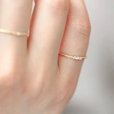  S925 Sterling Silver Plated 14K Gold Sparkling Three Zircon Rings for Women Exquisite Jewellery.