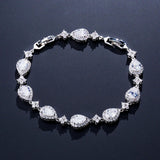 Classic Geometric Water Drop CZ Bracelet Gorgeous Zircon Jewellery.