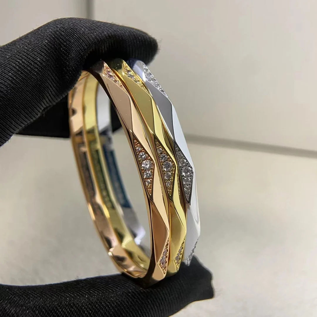 New diamond-set rhombic irregular closed-ended bracelet
