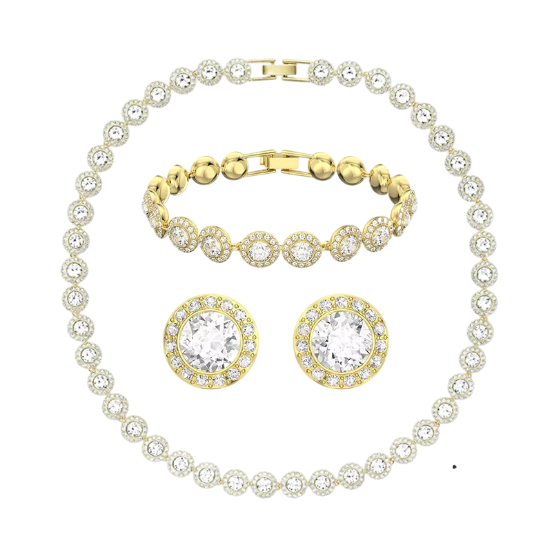 Light luxury jewelry set includes multiple elements necklace bracelet earrings set with a variety of styles to match