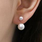 Double Imitation Pearl Earrings Creative Design Fashion Versatile  Earring Jewellery.