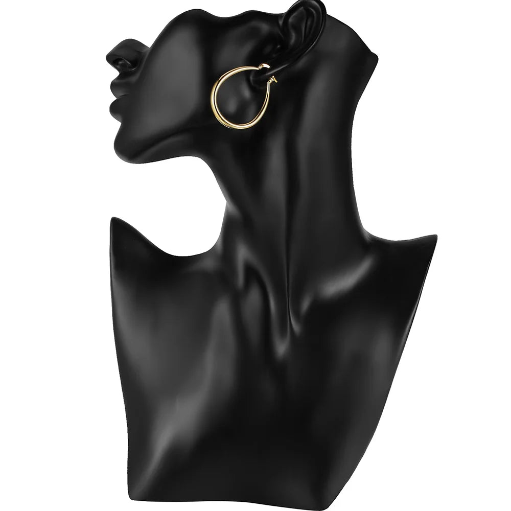 Silver 18K  oval earrings for women Fashion