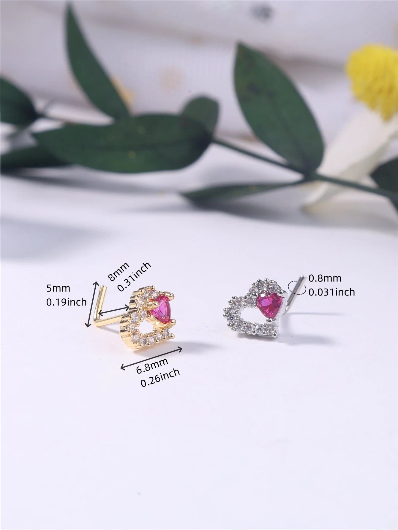 1Pcs Nose Rings Studs L Shaped Nose Rings