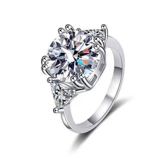 5.0 Carat Moissanite Ring Deluxe D Color VVS1 925 Sterling Silver Rings Jewellery.