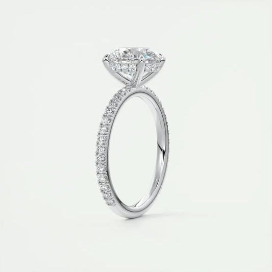 Classic 925 Sterling Sliver Ring 8mm, 2 Carat Round Moissanite Rings