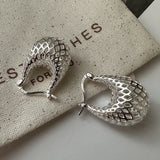 925 Sterling Silver Vintage Earrings For Women Trendy Simple Big Web Earring Jewelry Prevent Allergy Party Accessories