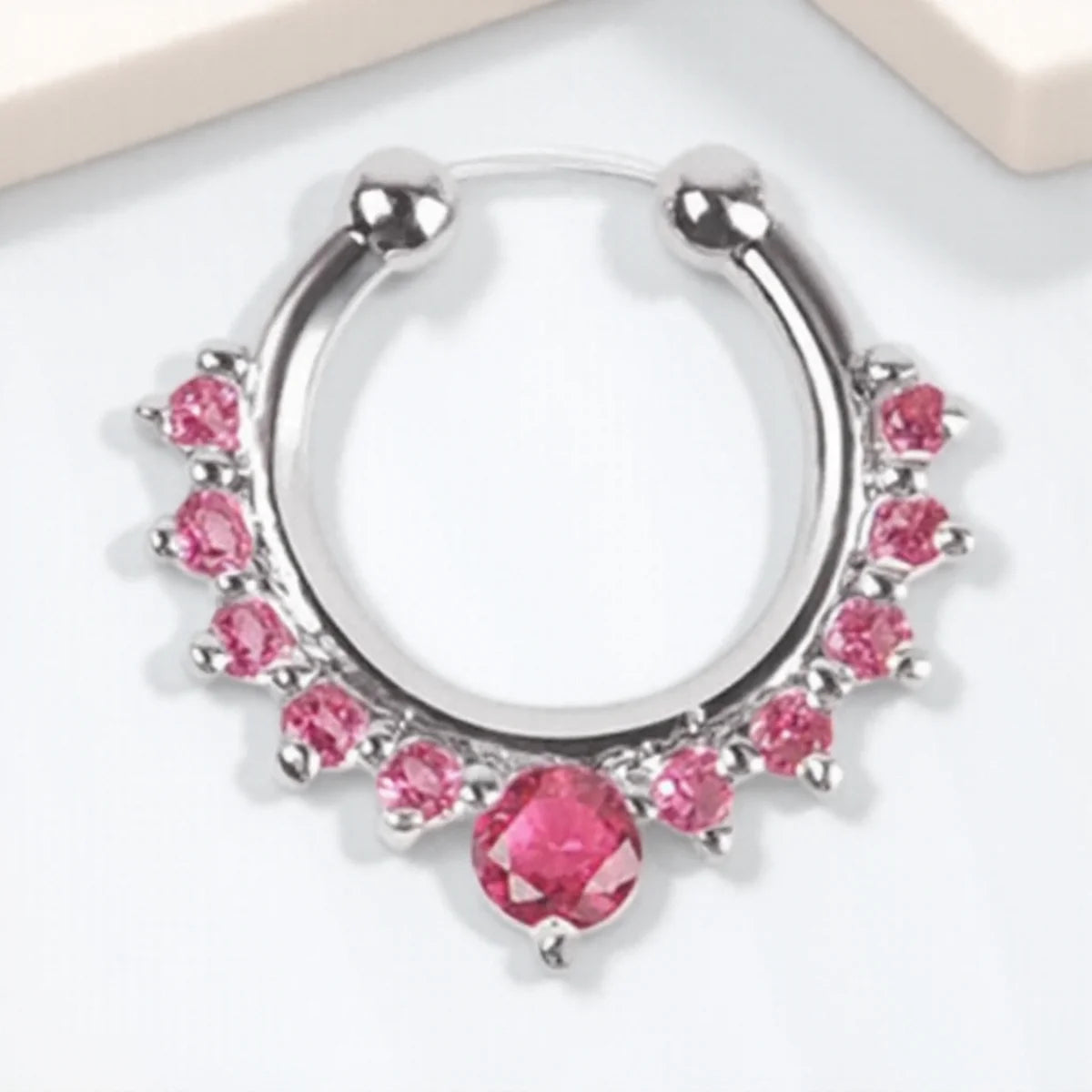 1PC Fashion Rhinestone Nose Ring Lip Ring Faux Septum Rings Unisex Jewelry.