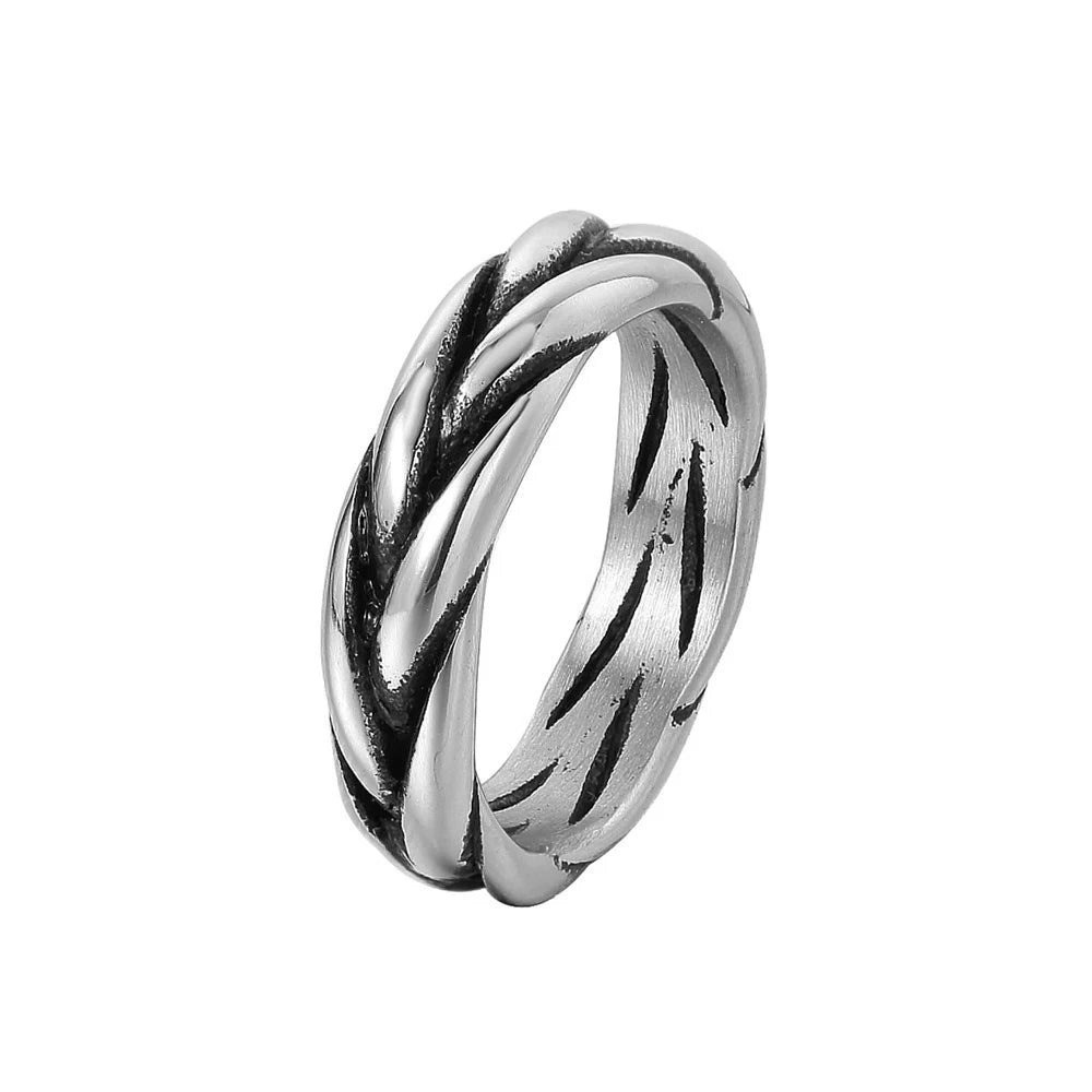 316L Stainless Steel Simple Rings For Men Square Band Flat Ring Charm Jewellery