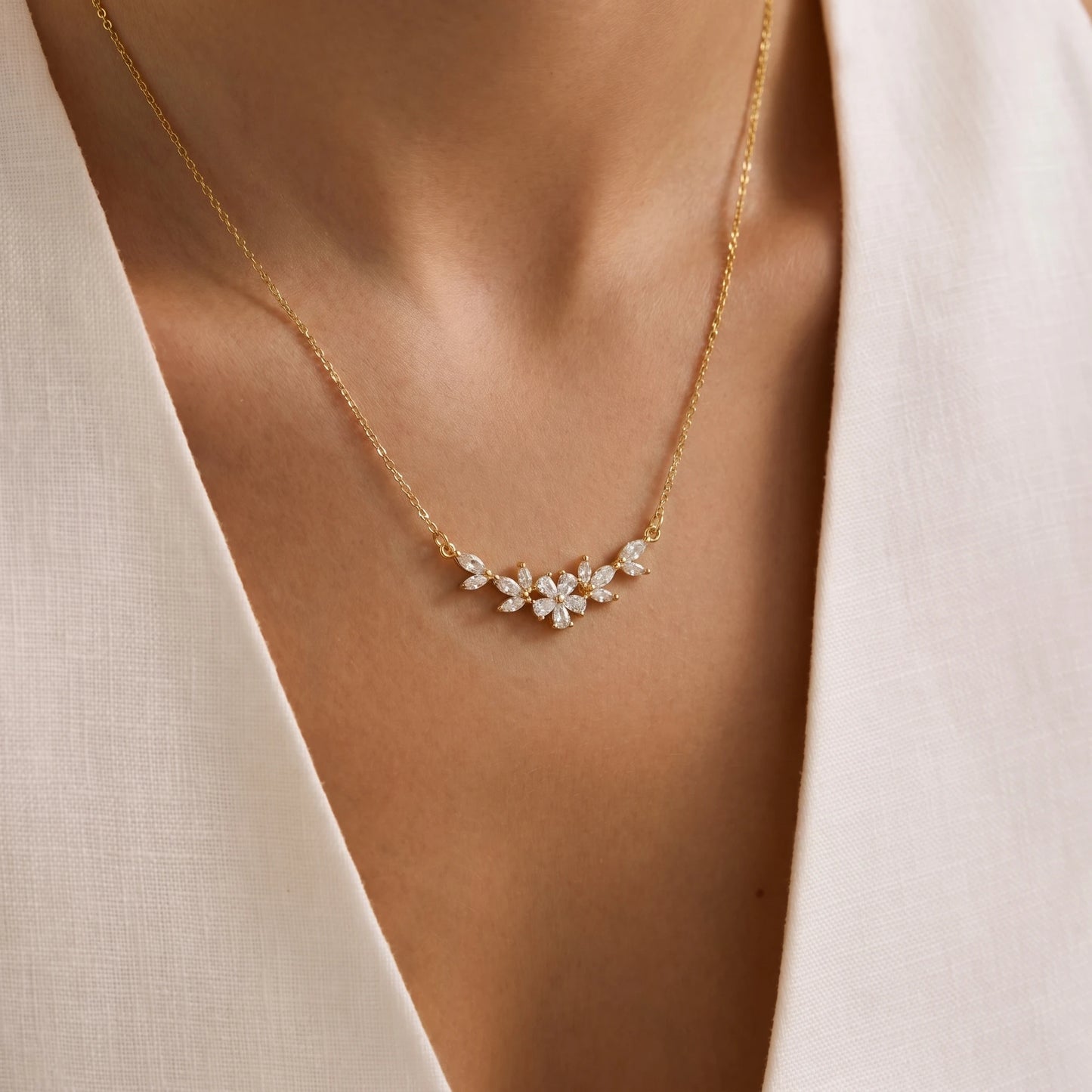 Original Gold Heart Necklace, Sparkling Zirconia Pendant Necklace.