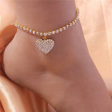Rhinestone Chain Women's Anklets  Luxury Bracelet on Leg Accessories Jewellry.