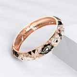 Cloisonne Double Bangle Bracelet On Hand Enamel Jewelry Women's Hand Bracelet.