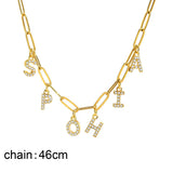 Personalized Initial Name Necklace Stainless Steel Alphabet Letter Pendant ,Initial Collar Statement Gift.