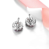 Natural Red Garnet Solid Silver Clip Earring 5.2 Carats Genuine Garnet Faced Cut Elegant Style.