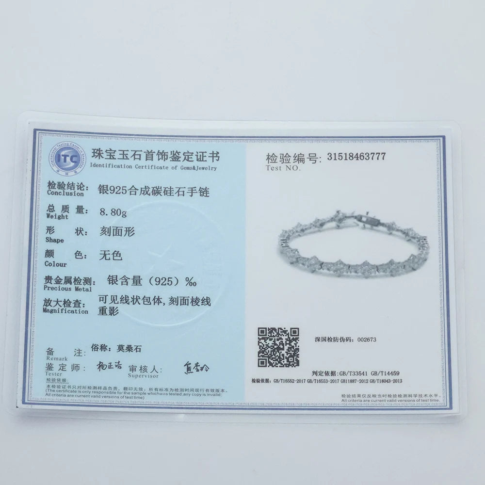 ICEBLING 5mm Moissanite Tennis Bracelet 925 Silver D Colour VVS1