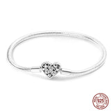 Bracelet Silver 925 Original Star Moon Sun Four Leaf Clover Green Zircon Bracelets Jewellery.