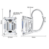 925 Sterling Silver 10*14mm Emerald Moissanite Clip Earrings perfect Jewelry gift.