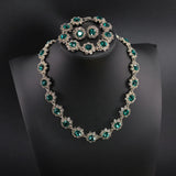 Shiny Fine Black Jewelry Necklace Earrings Bracelet Women's jewellery set.