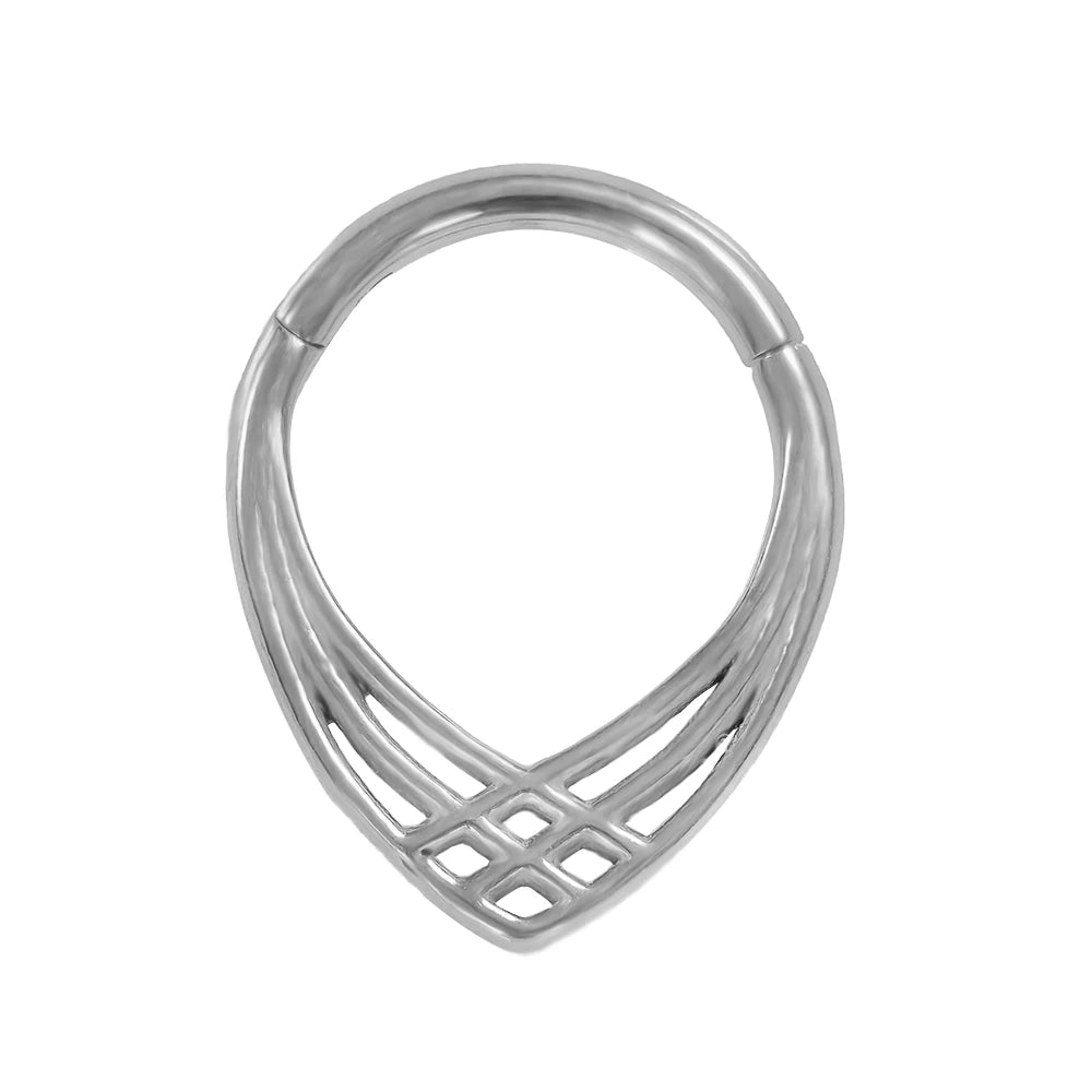 Water Drop Septum Piercing Nose Ring Clicker Cubic Zirconia Cartilage Dailly Earrings.