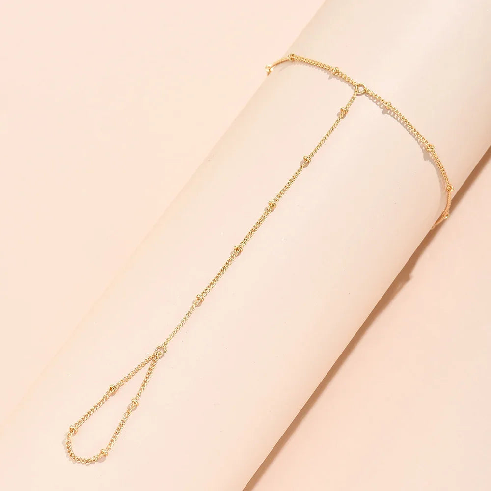 Hand Chain Bracelet Ring Gold Plated Handmade Link Chains Connecting Harness Bracelets Hand Jewelry.