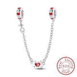 Safety Chain Fit Original 925 Sterling Silver Beads Moon Star Butterfly Heart shaped Jewellery Gift.