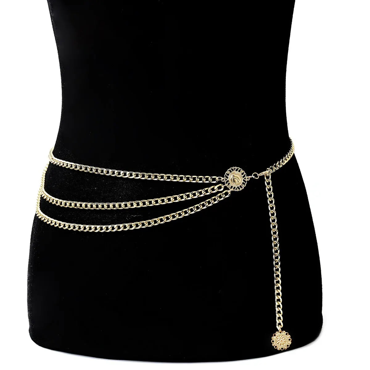 Sunflower Queen Head Coin Tassel Pendant Waist Belly Belt Women.