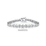 14K Gold Trendy Heart 4mm Lab Diamond Bangle Bracelet Jewellery Gift.