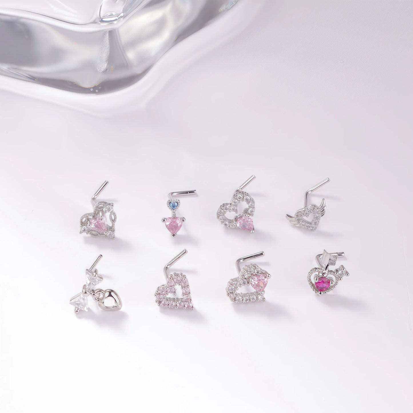 1Pcs Nose Rings Studs L Shaped Nose Rings
